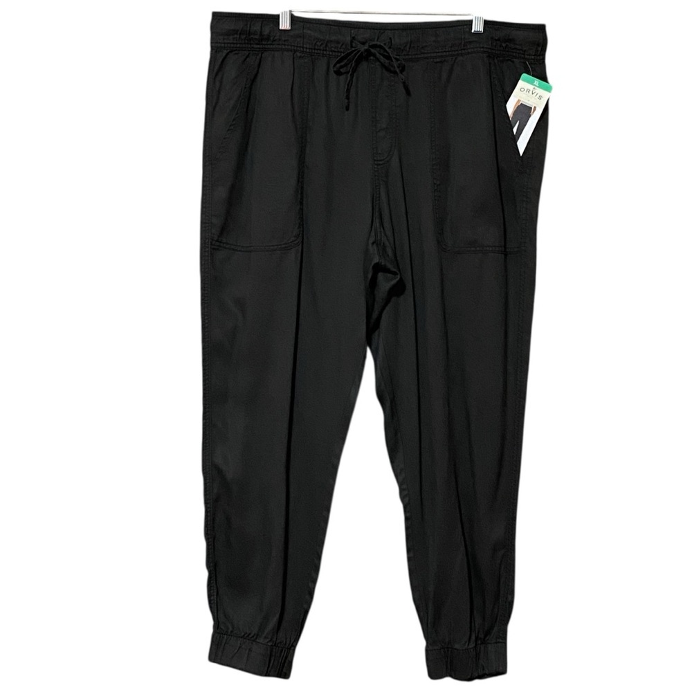 Orvis Lyocell Joggers XL Black Casual Comfort Lightweight Relaxed Fit NWT